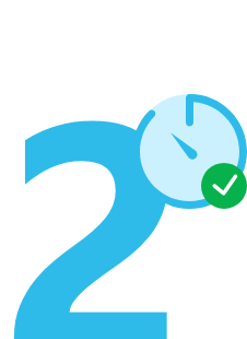 Icono de un número 2 con un reloj